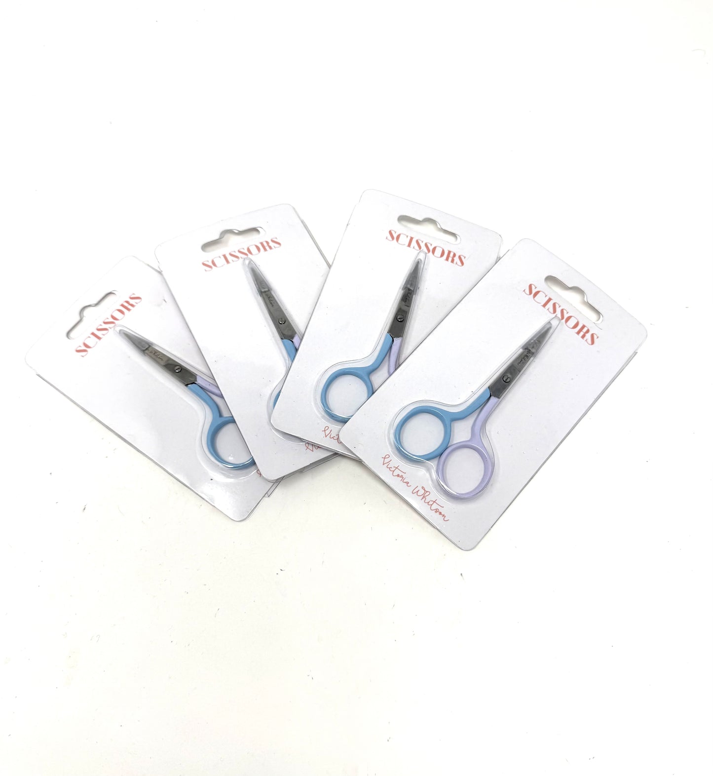 3.5” Striped Scissors in Bahamian Blue & White -Sold in 4 Pieces