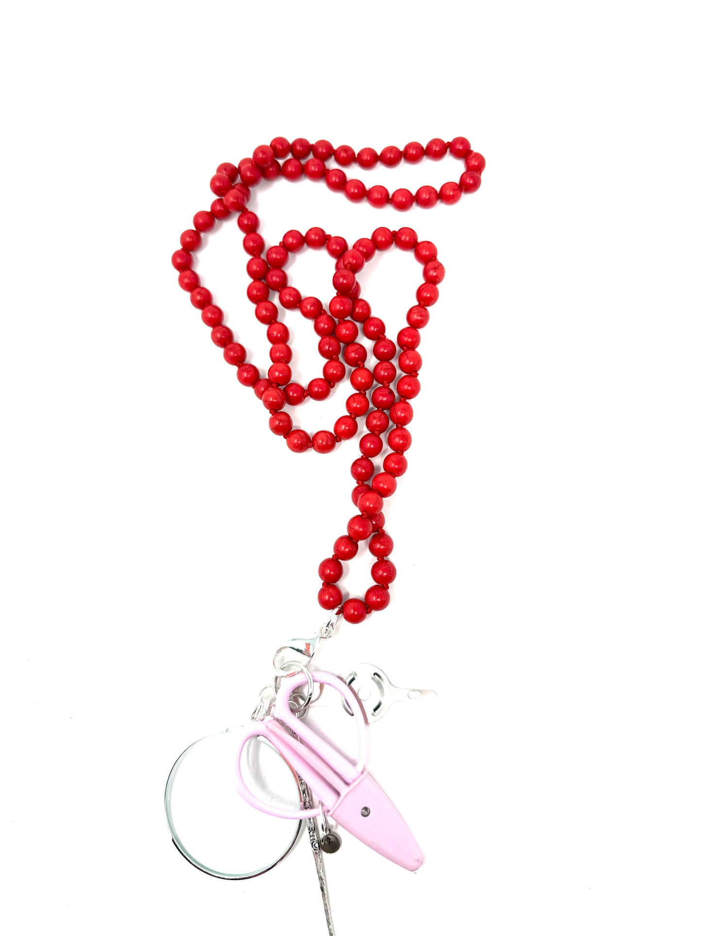 Up Up Chatelaine - Red Beads