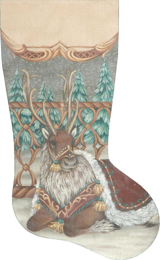 TTAXS415 - Burgundy Reindeer Stocking