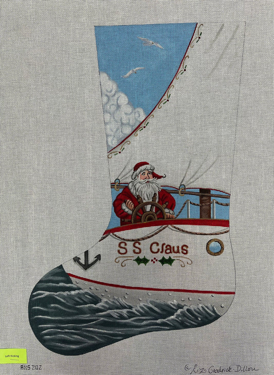 TTAXS202 -LEFT - Santa Sailing Stocking