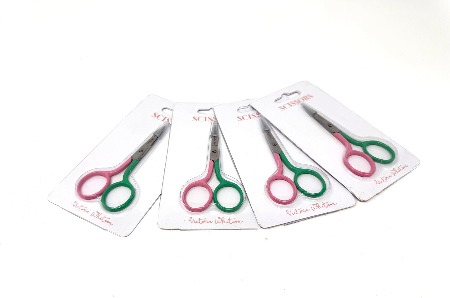 3.5” Striped Scissors in Bahamian Pink & Preppy Green -Sold in 4 Pieces