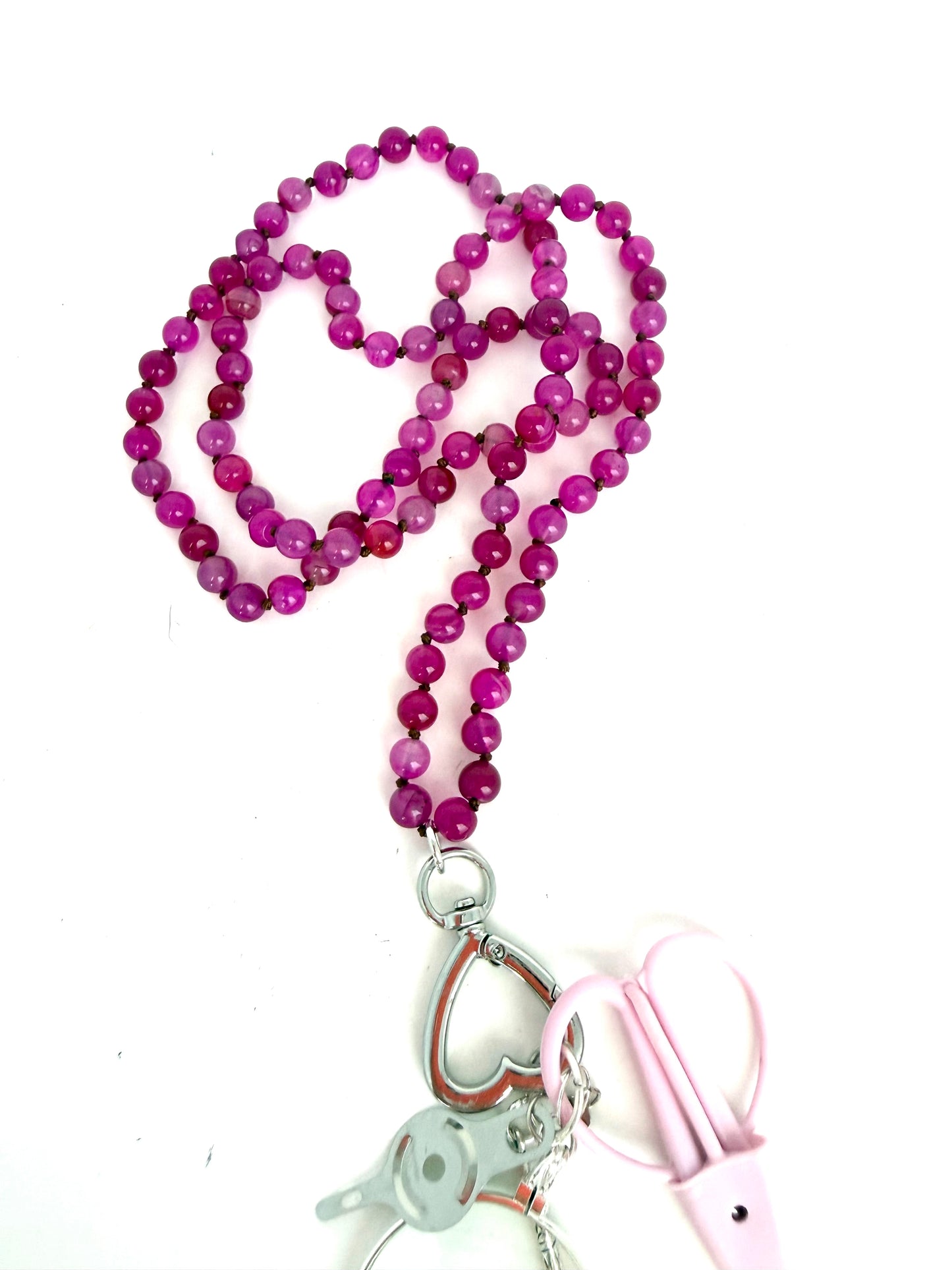 Gemstone Chatelaine - Peonies Pink