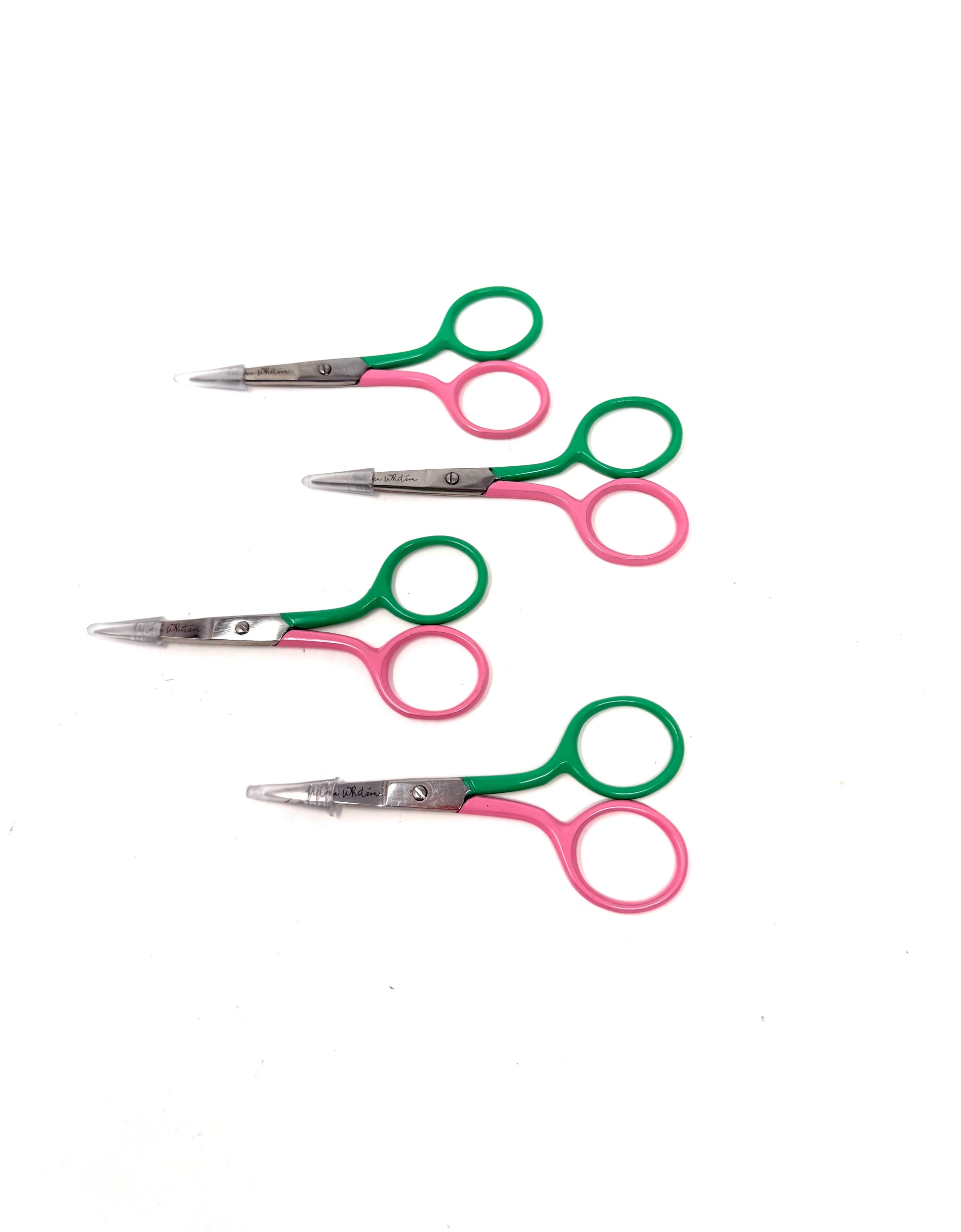 3.5” Striped Scissors in Bahamian Pink & Preppy Green -Sold in 4 Pieces