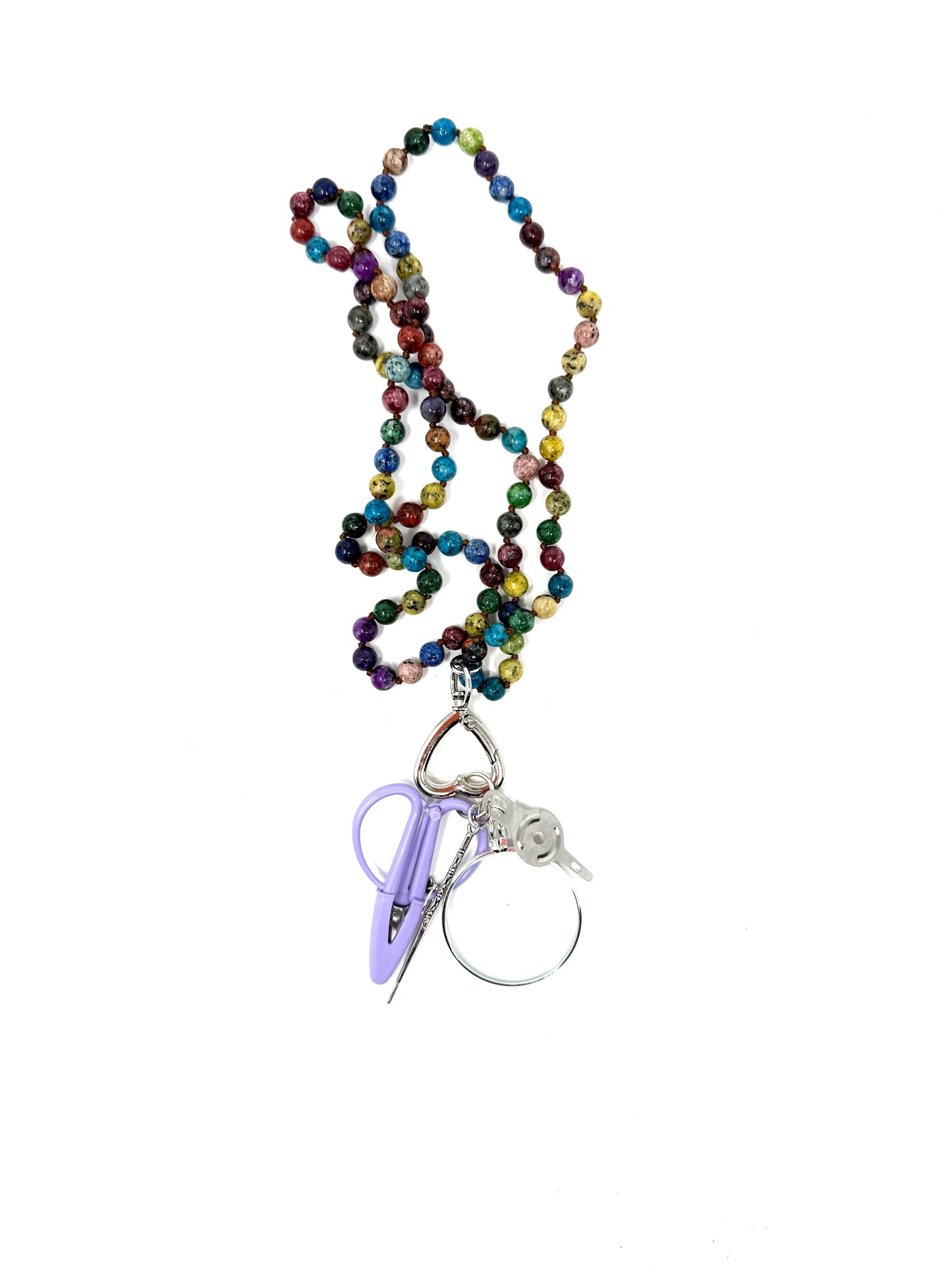 Gemstone Chatelaine - Multi Jewel Tones Gemstone