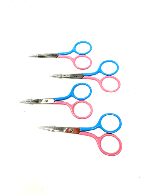 3.5” Striped Scissors in Bahamian Pink & Bimini Blue -Sold in 4 Pieces