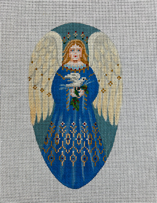 TTOR135 - Angel, Blue Christmas Ornament