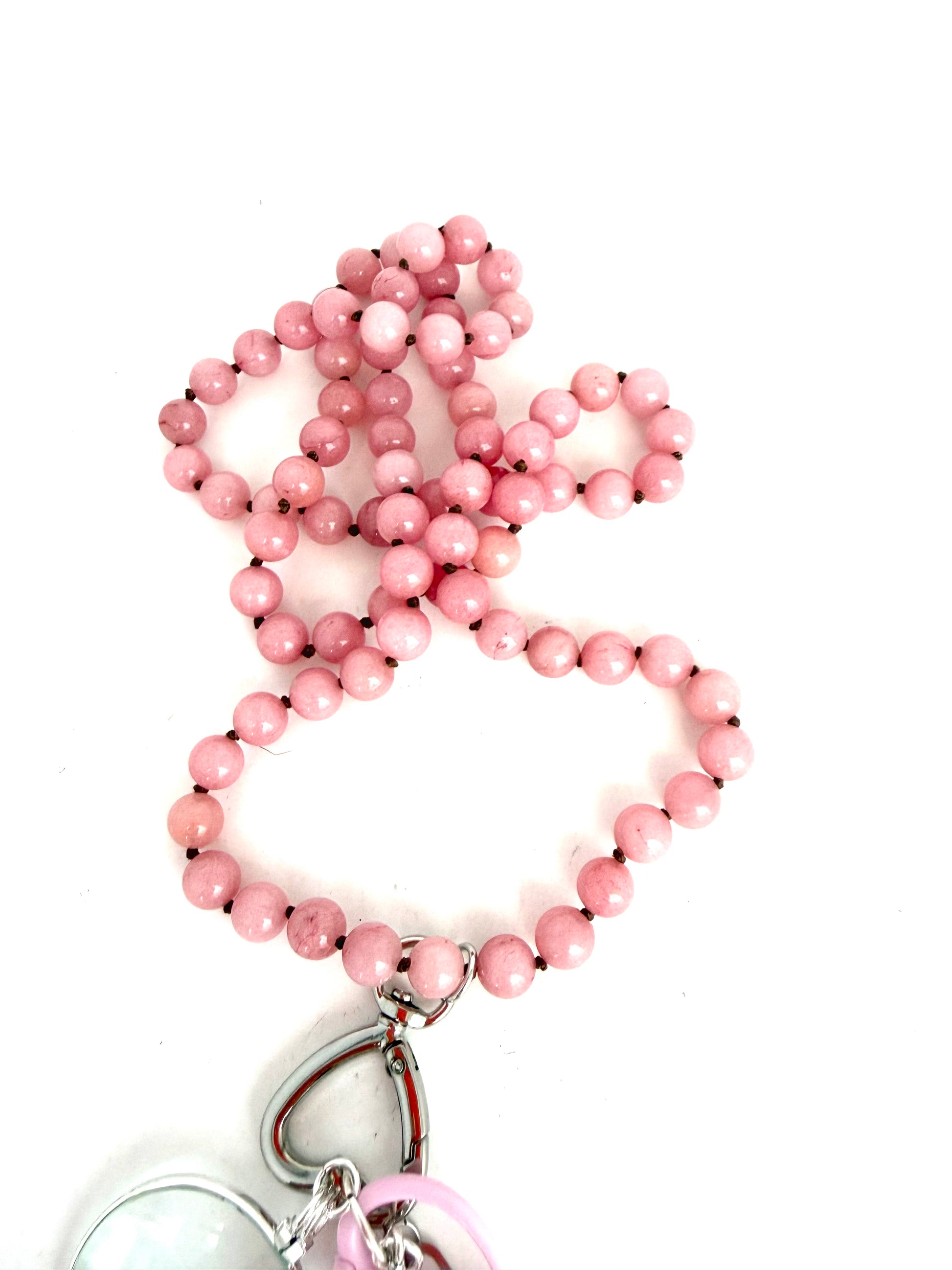 Gemstone Chatelaine - 10mm Pink Jade