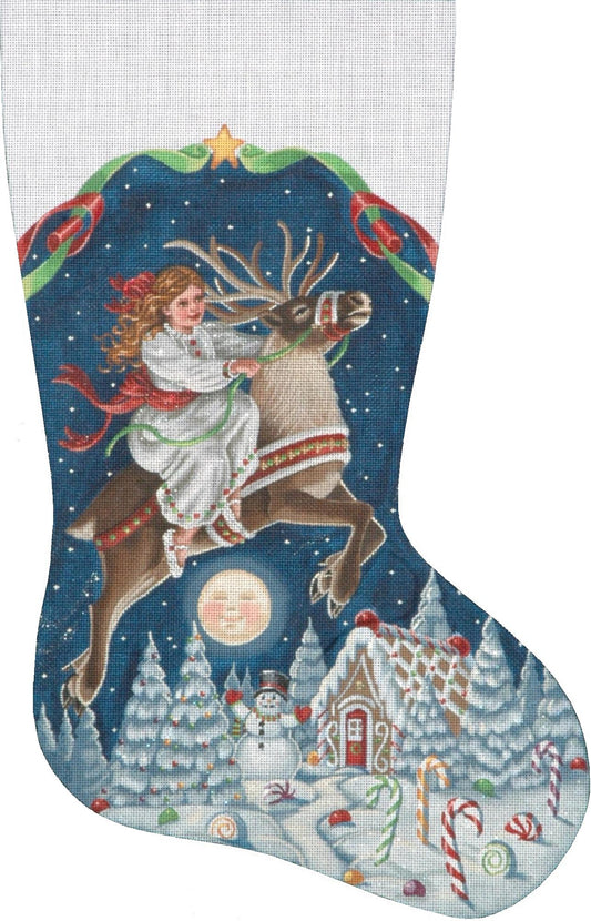TTAXS426 - Girl On Reindeer Stocking