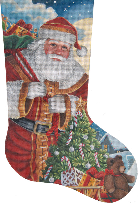 LGDAXS458-13 - Santa Moonlit Arrival Stocking
