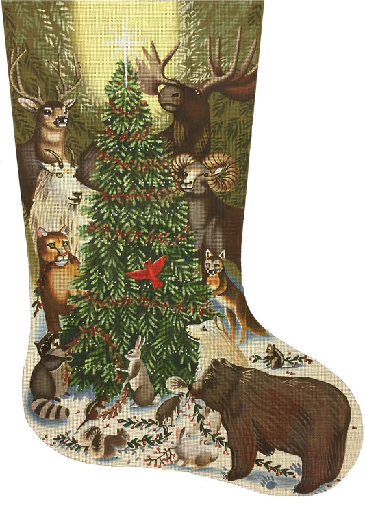 TTAXS468 -Woodland Animals Around the Tree Stocking