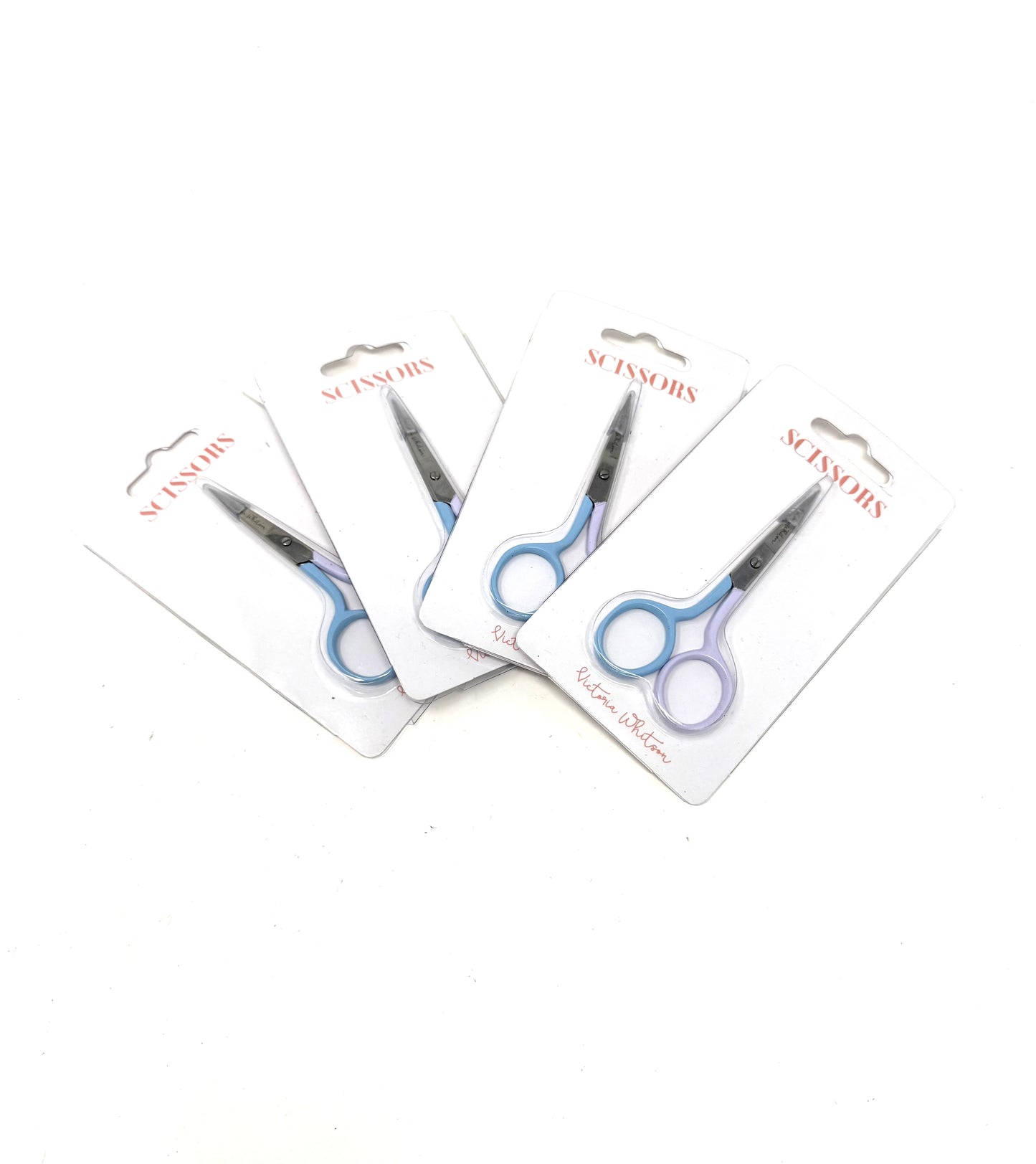 3.5” Striped Scissors in Bahamian Blue & White -Sold in 4 Pieces