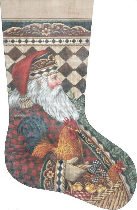 TTAXS376 - Santa and Rooster Stocking