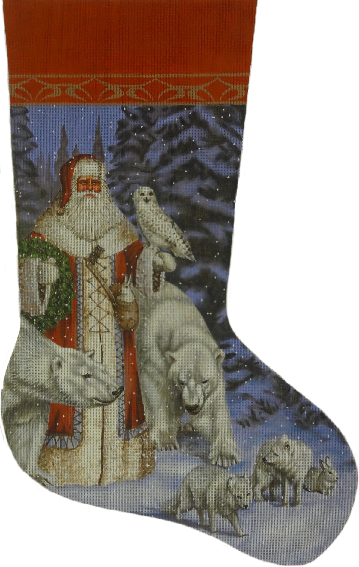 LGDAXS479 - Arctic Coat Santa in Forest Stocking