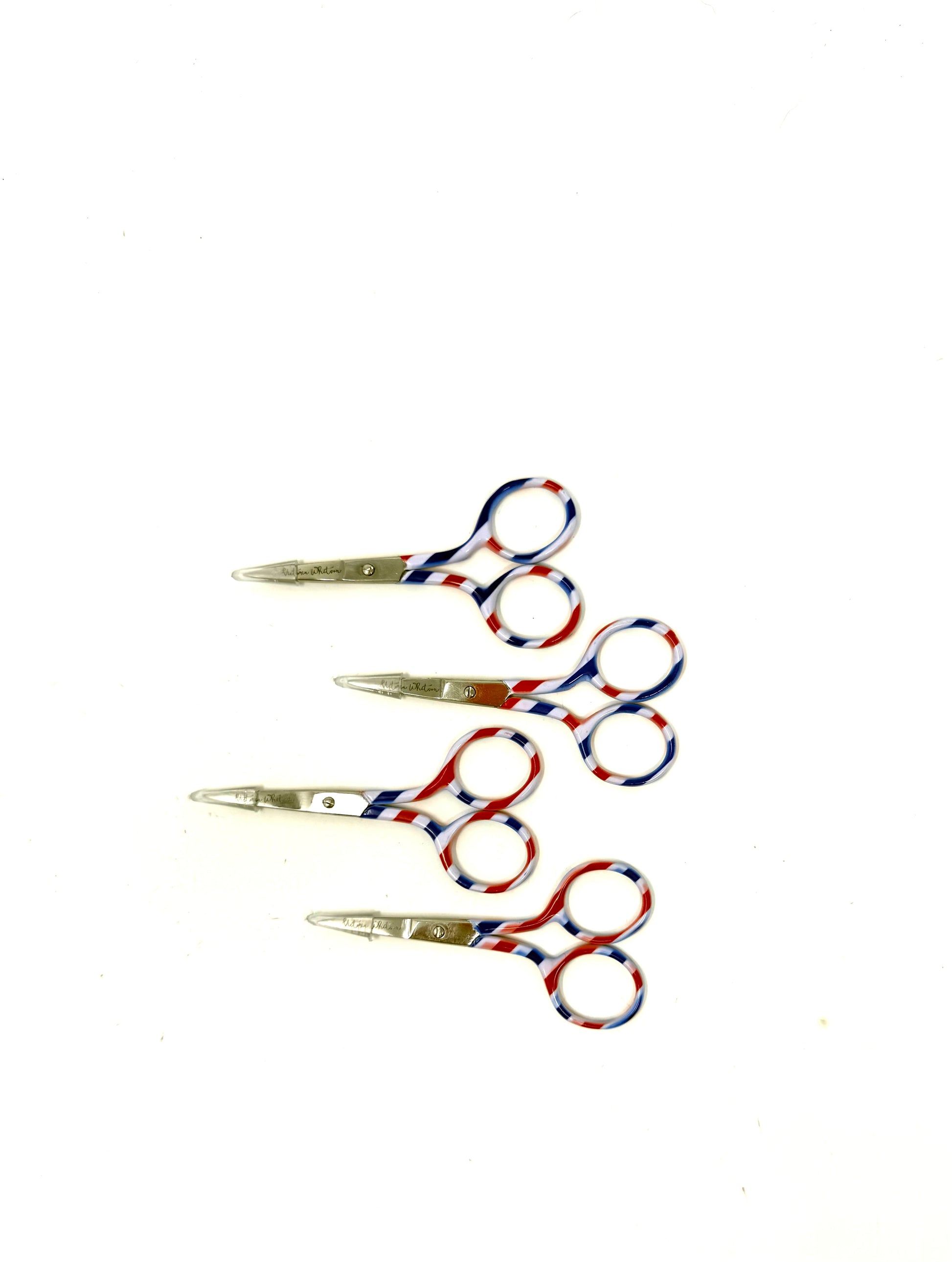 3.5” Striped Scissors in Red, White & Blue - Sold in 4 Pieces
