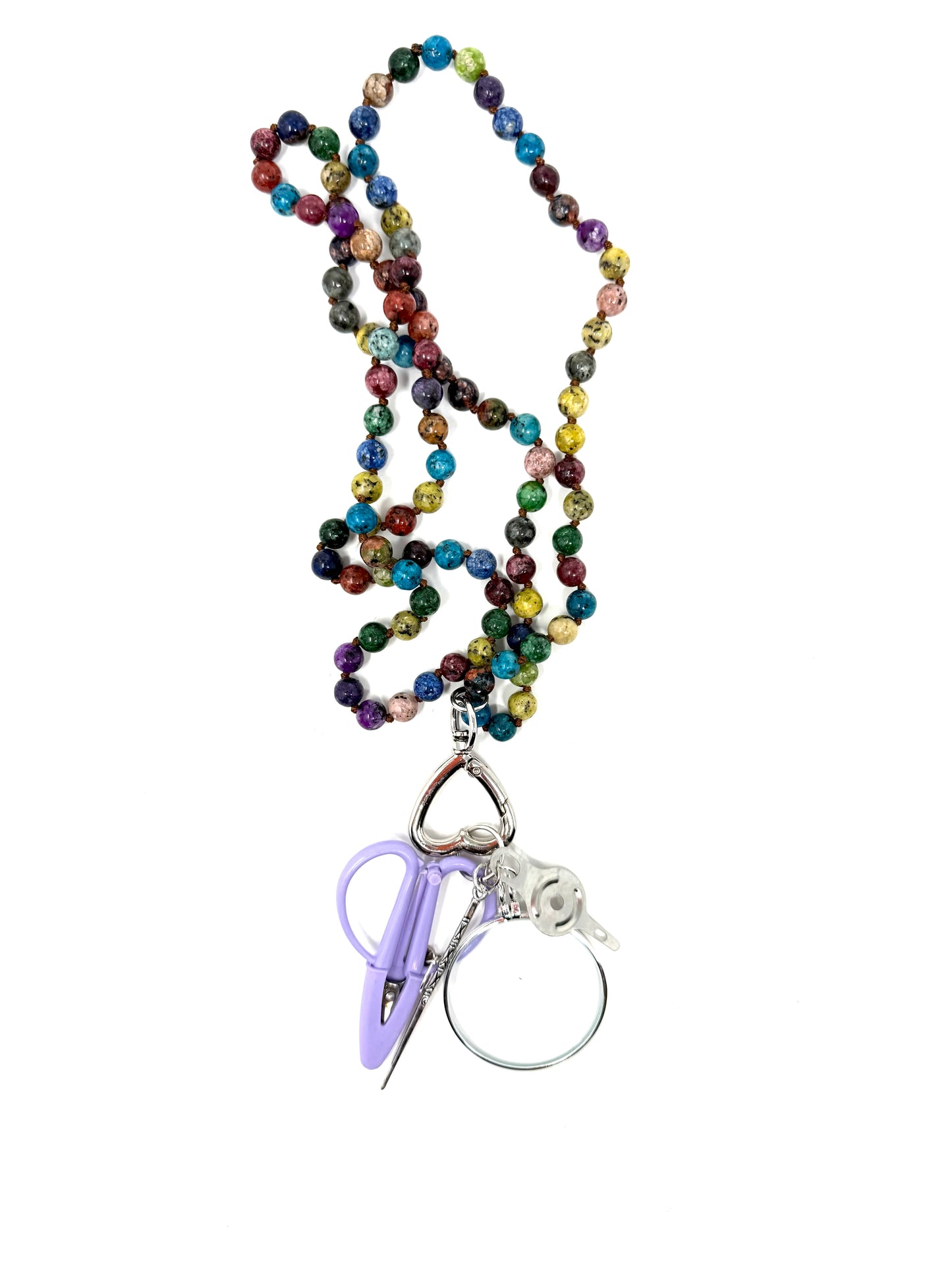 Gemstone Chatelaine - Multi Jewel Tones Gemstone