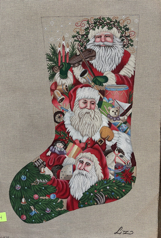 TTAXS278-LEFT - Victorian Parade Of Santas Stocking