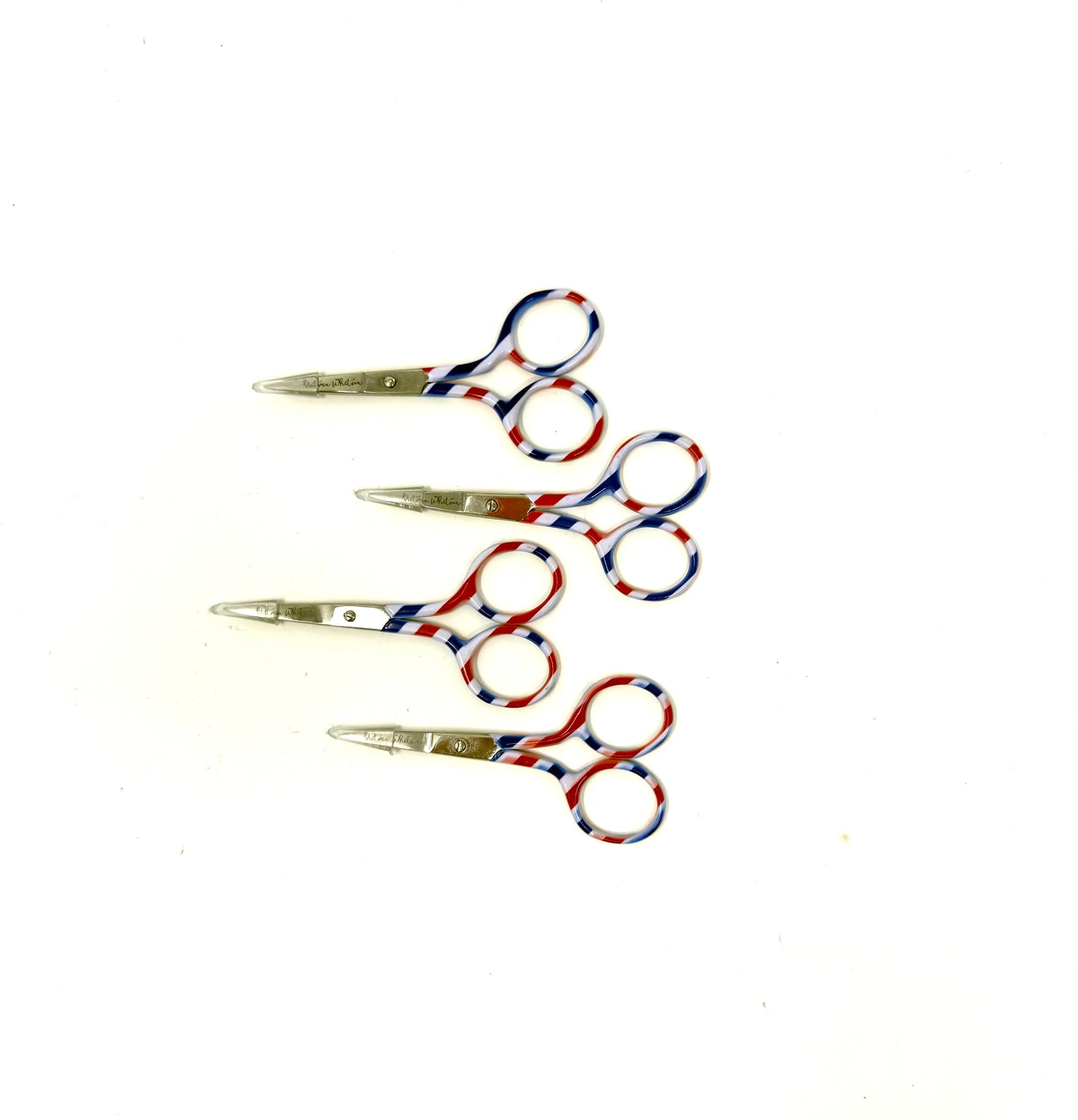 3.5” Striped Scissors in Red, White & Blue - Sold in 4 Pieces