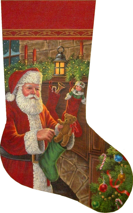 LGDAXS477 - Santa Filling the Stockings Stocking