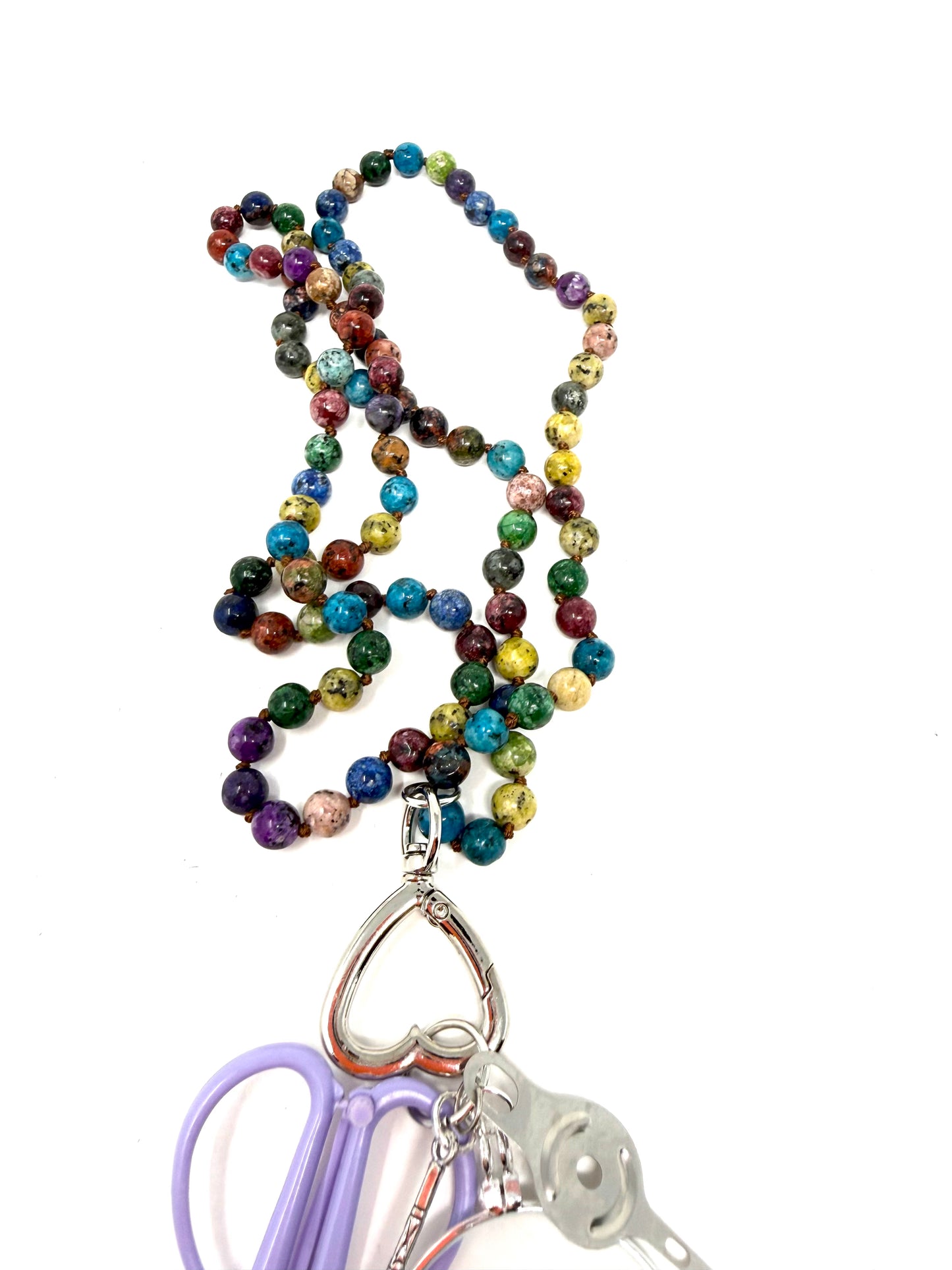 Gemstone Chatelaine - Multi Jewel Tones Gemstone