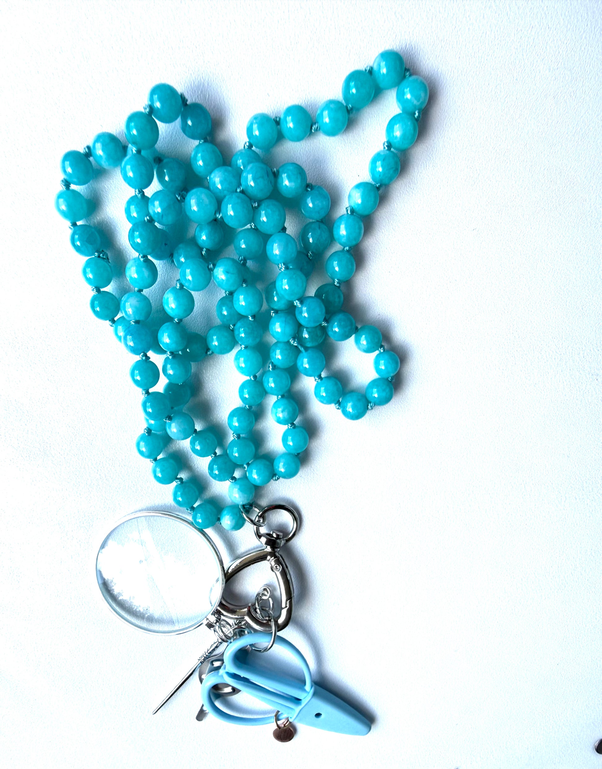 Gemstone Chatelaine - Aquamarine Jade