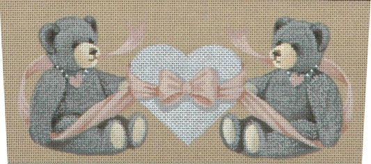 TTST105- Grey Bears with Silver Heart