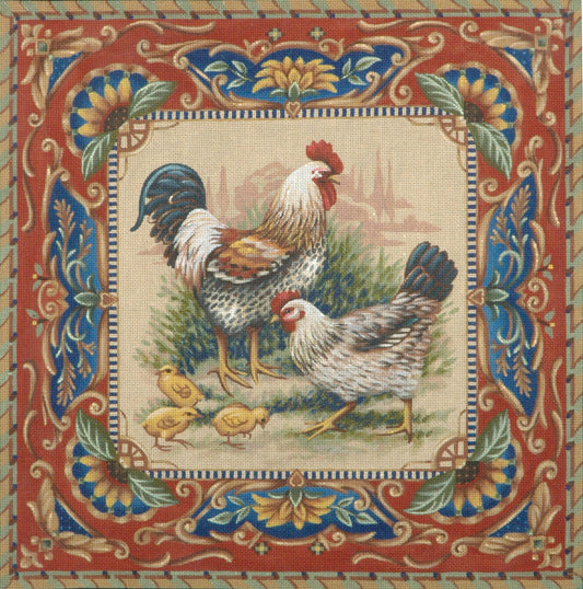 TTAP465 -Rooster, Hen and Chicks