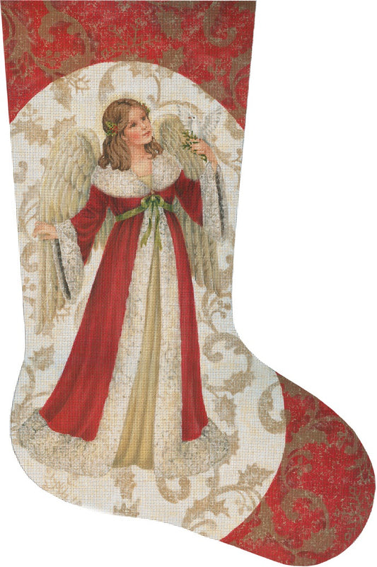 LGDAXS474 - Red Angel with Dove Stocking