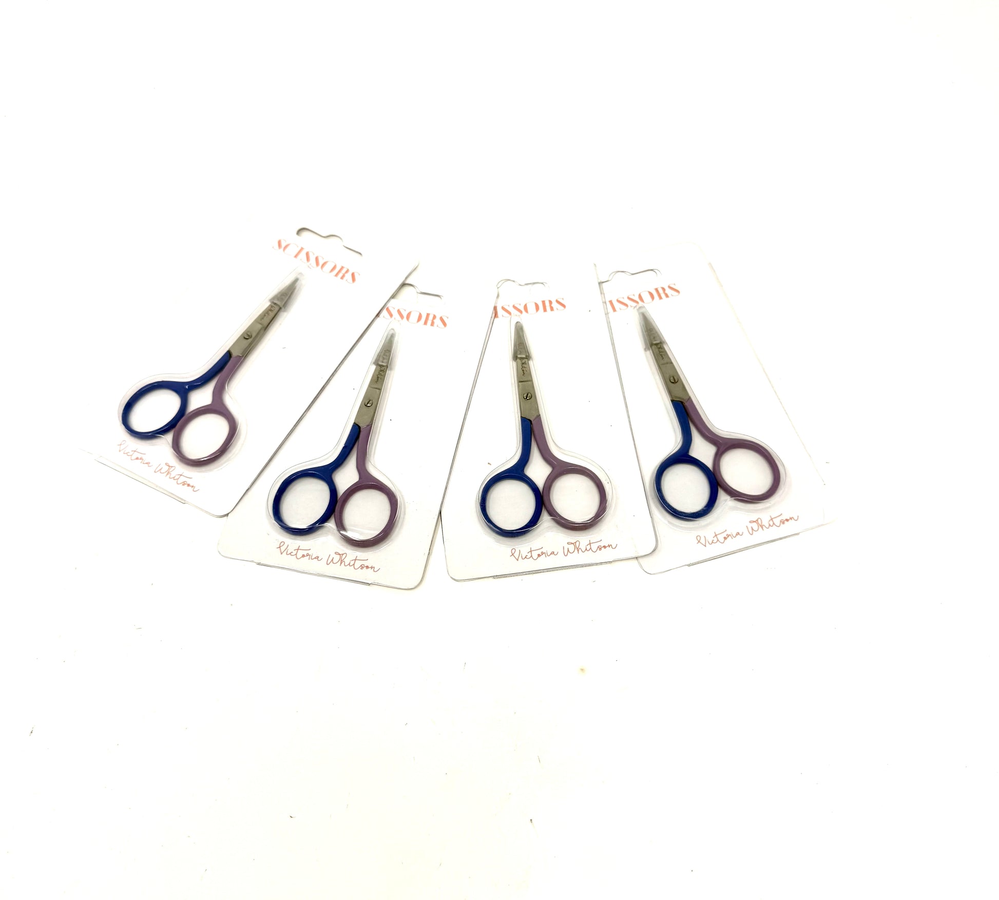 3.5” Striped Scissors in Navy & Lavender -Sold in 4 Pieces