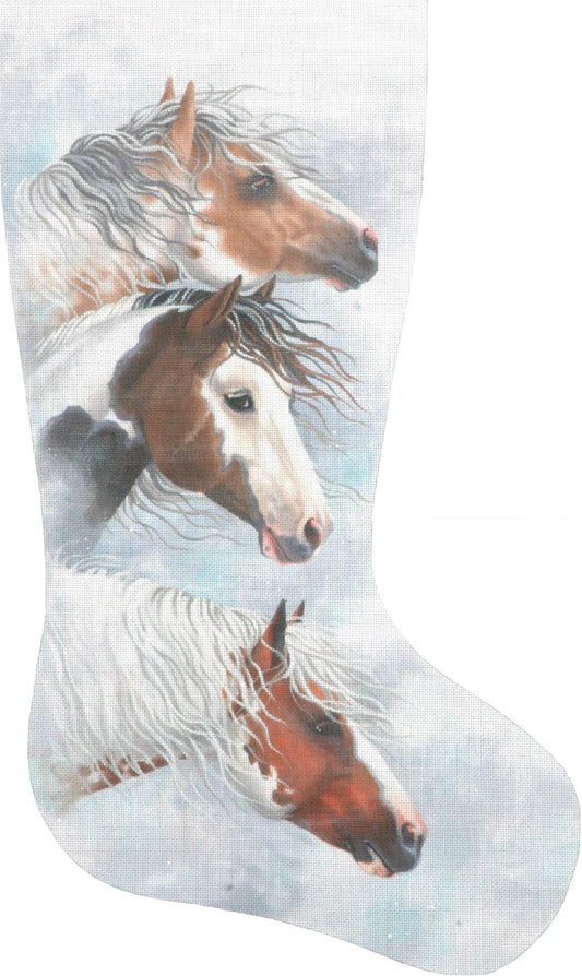 TTAXS394 - Horses in Snow Clouds Stocking