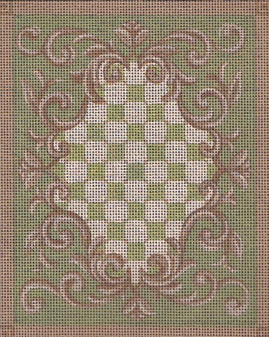 TTASP364 - Rose Swirls and Green Squares.