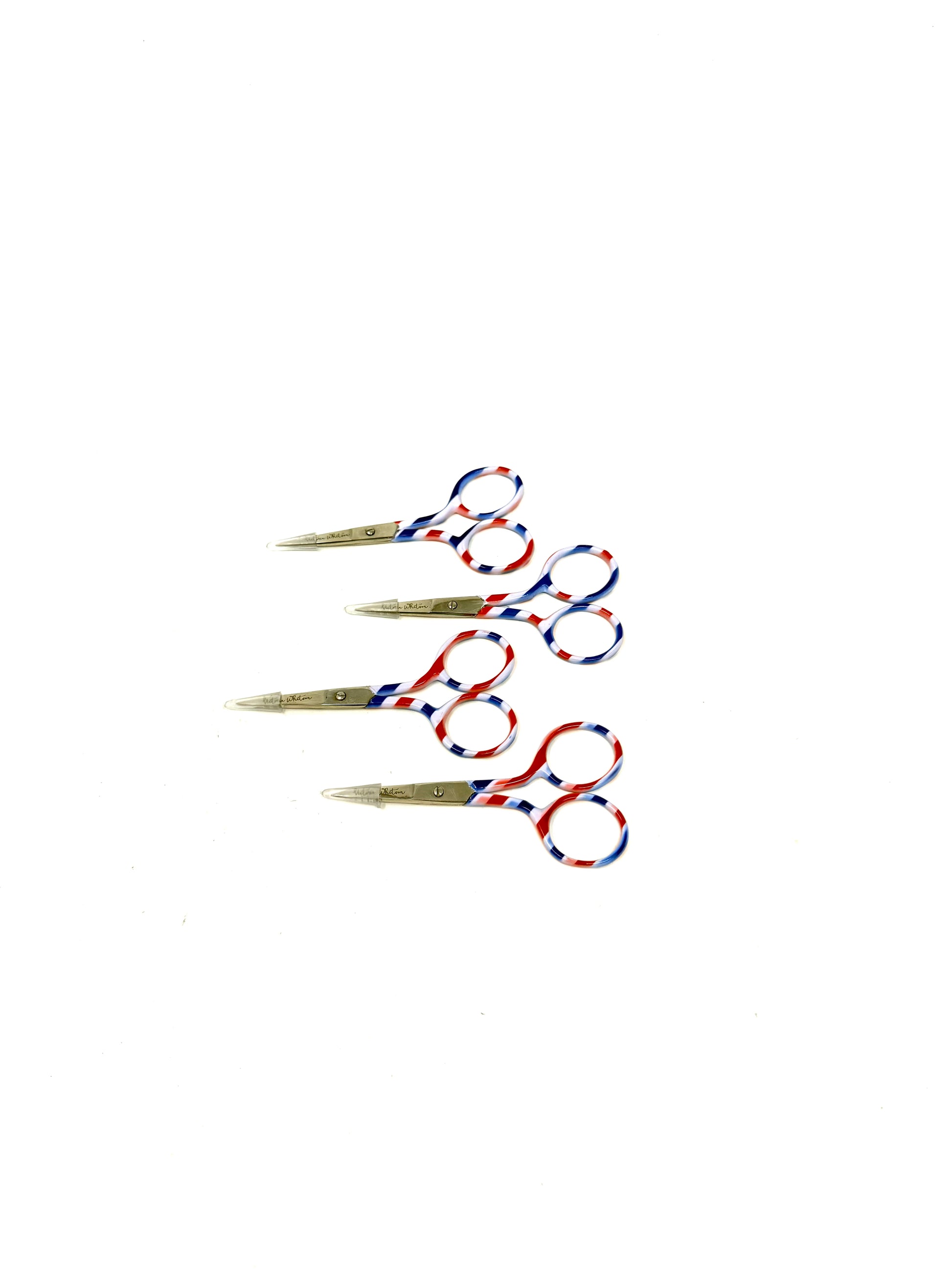 3.5” Striped Scissors in Red, White & Blue - Sold in 4 Pieces