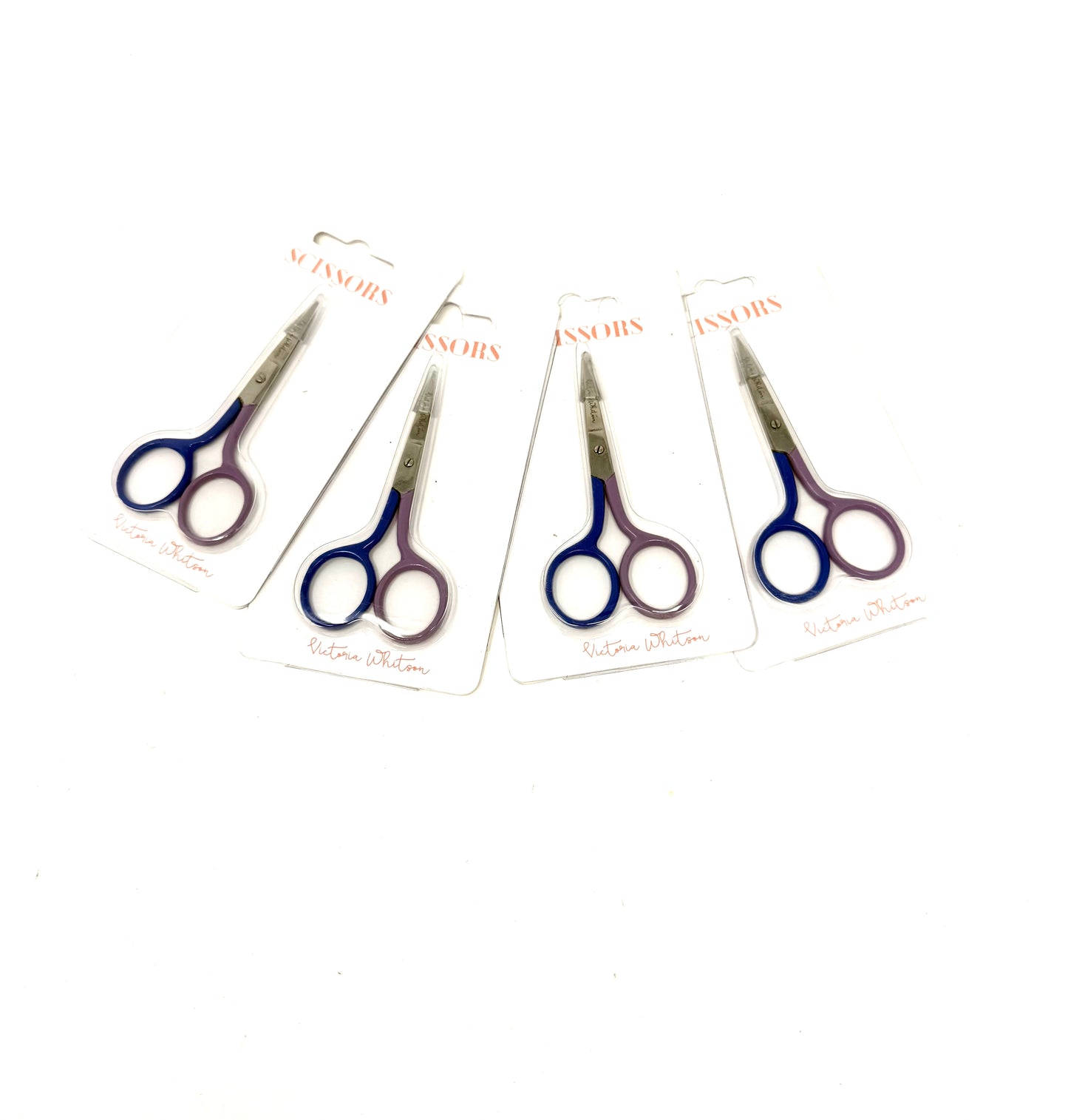 3.5” Striped Scissors in Navy & Lavender -Sold in 4 Pieces