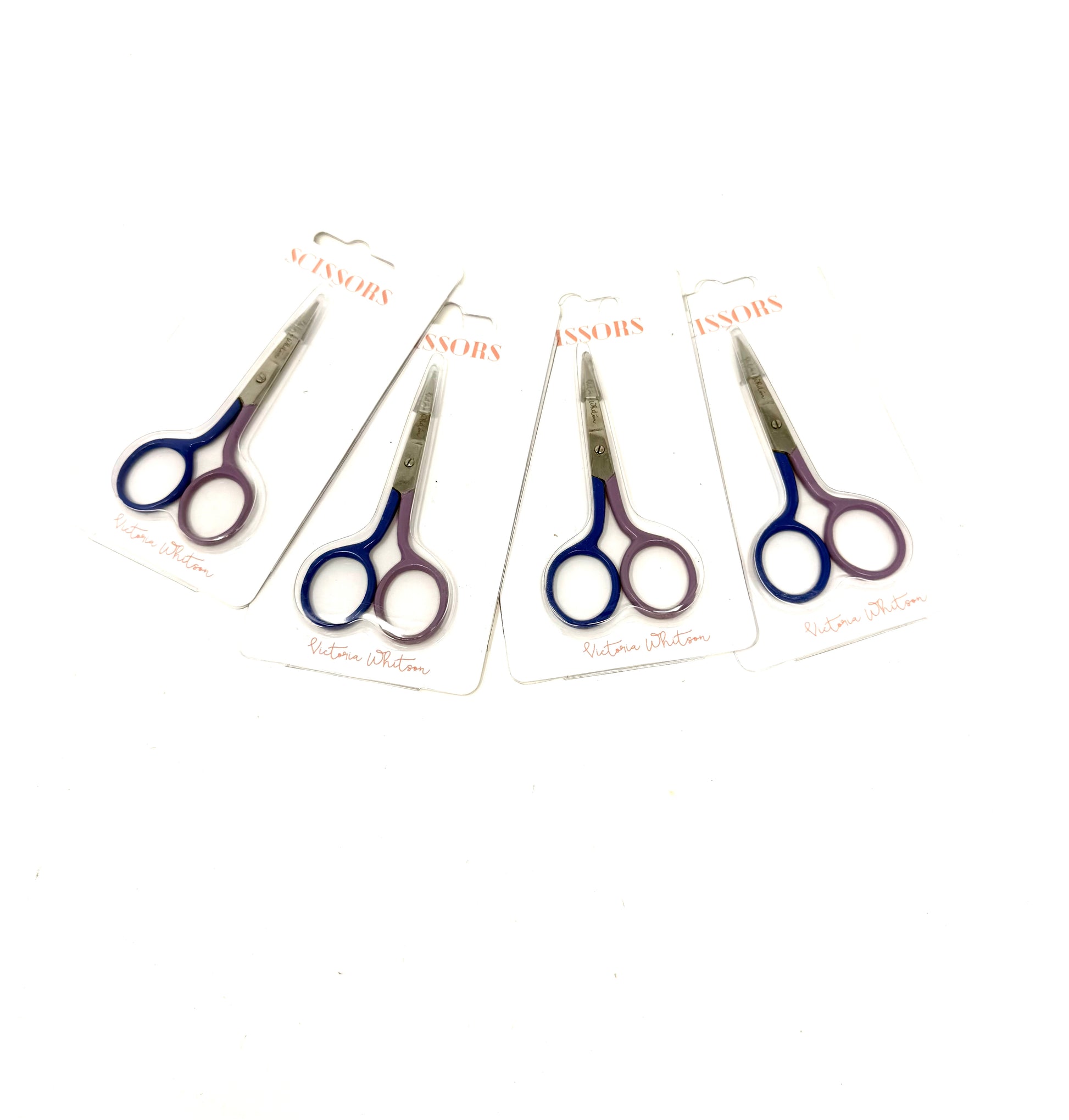 3.5” Striped Scissors in Navy & Lavender -Sold in 4 Pieces