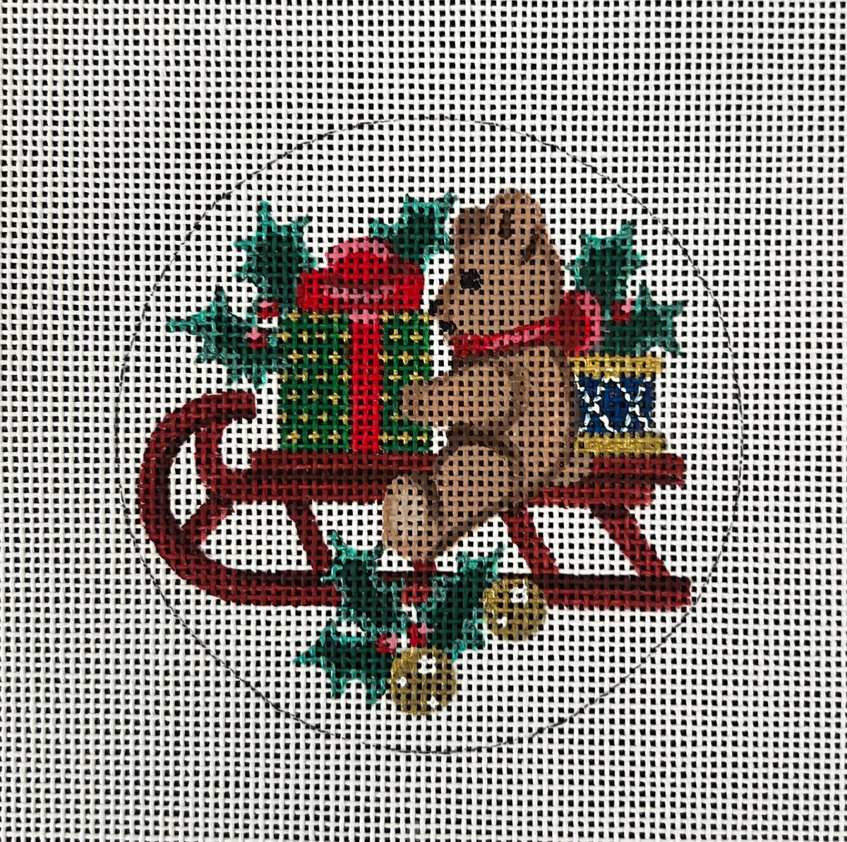 TTOR210 - Teddy on Sled Ornament
