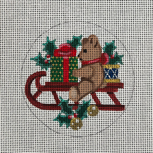 TTOR210 - Teddy on Sled Ornament