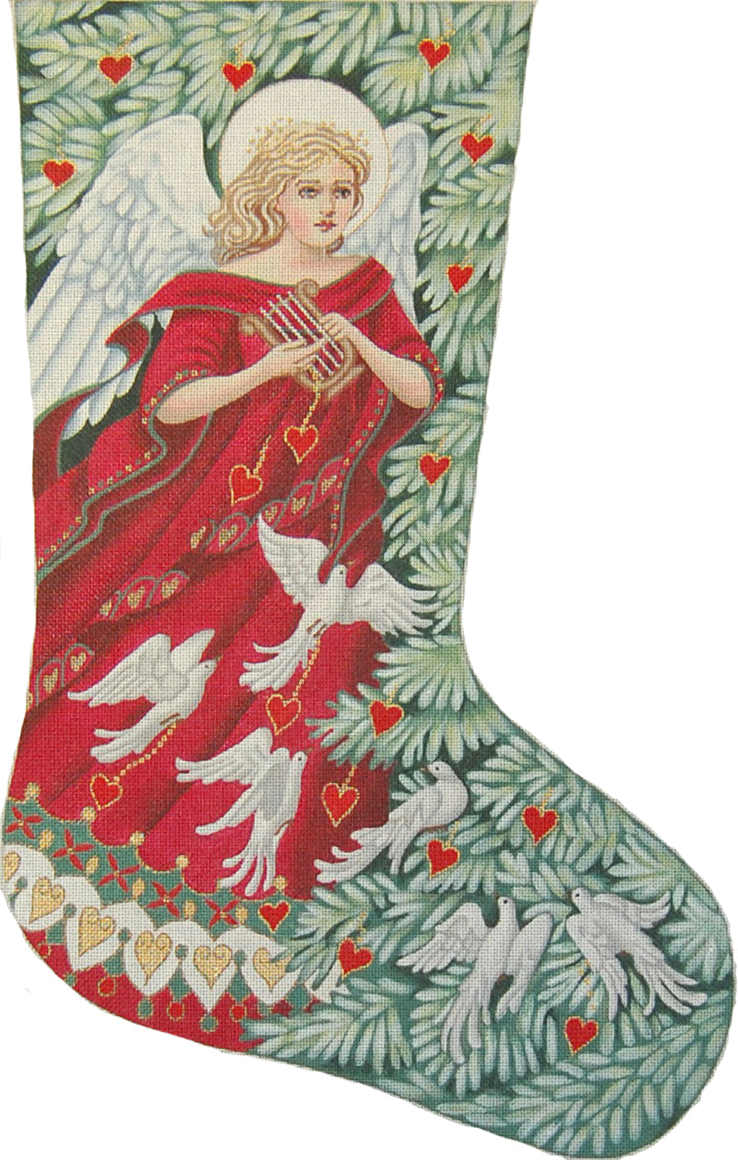 TTAXS461-13 - Angel with Doves Stocking
