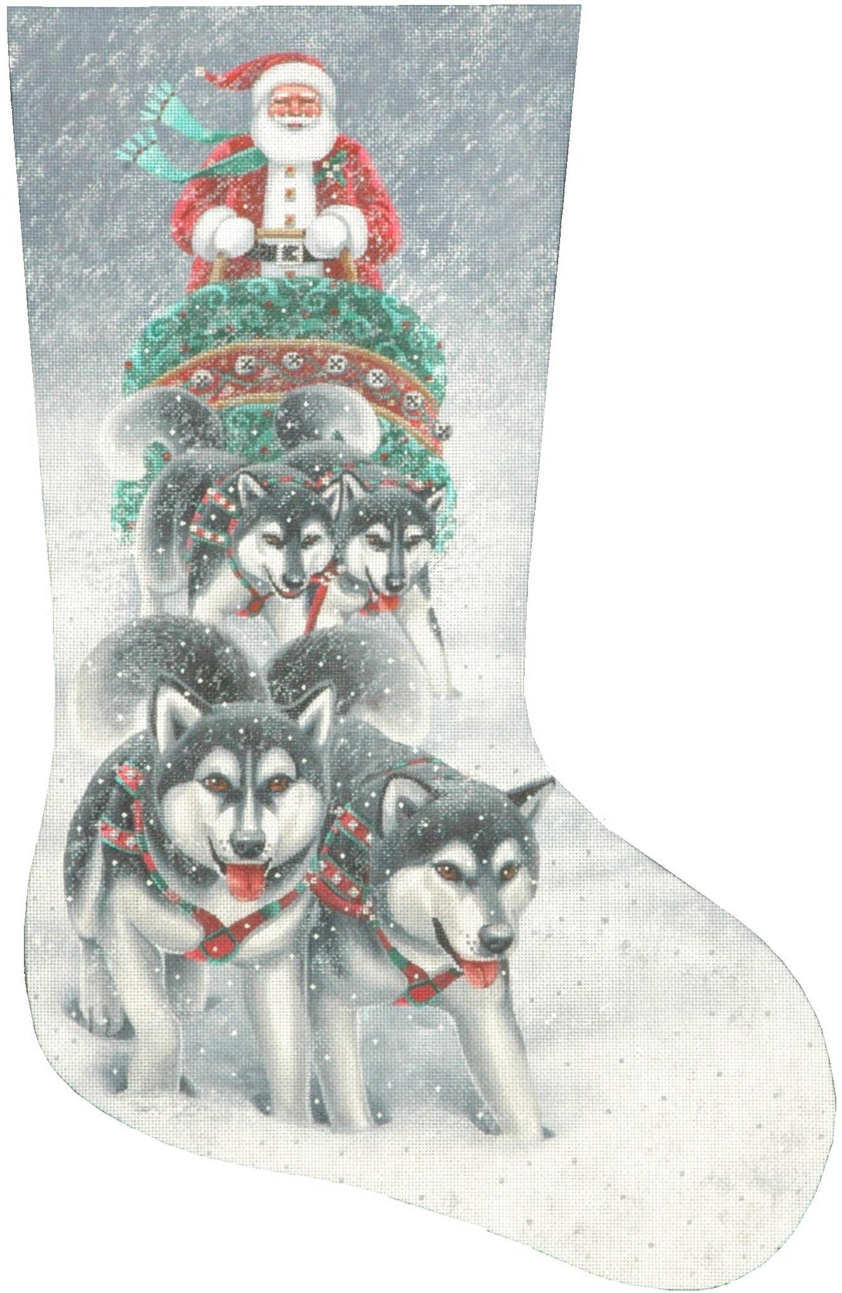 TTAXS352 - Sled Dog Santa Stocking
