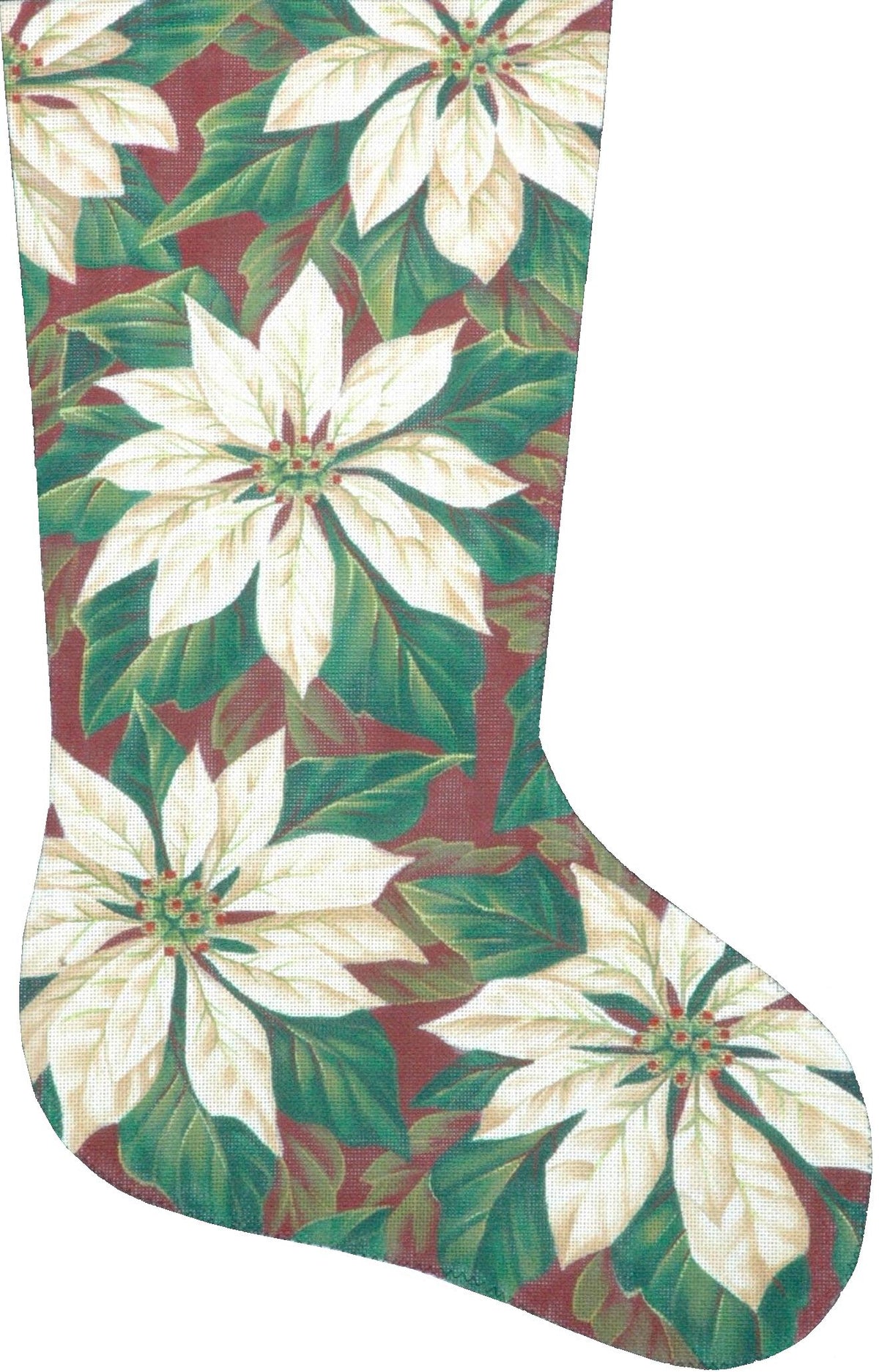 TTAXS309 - White Poinsettia Stocking