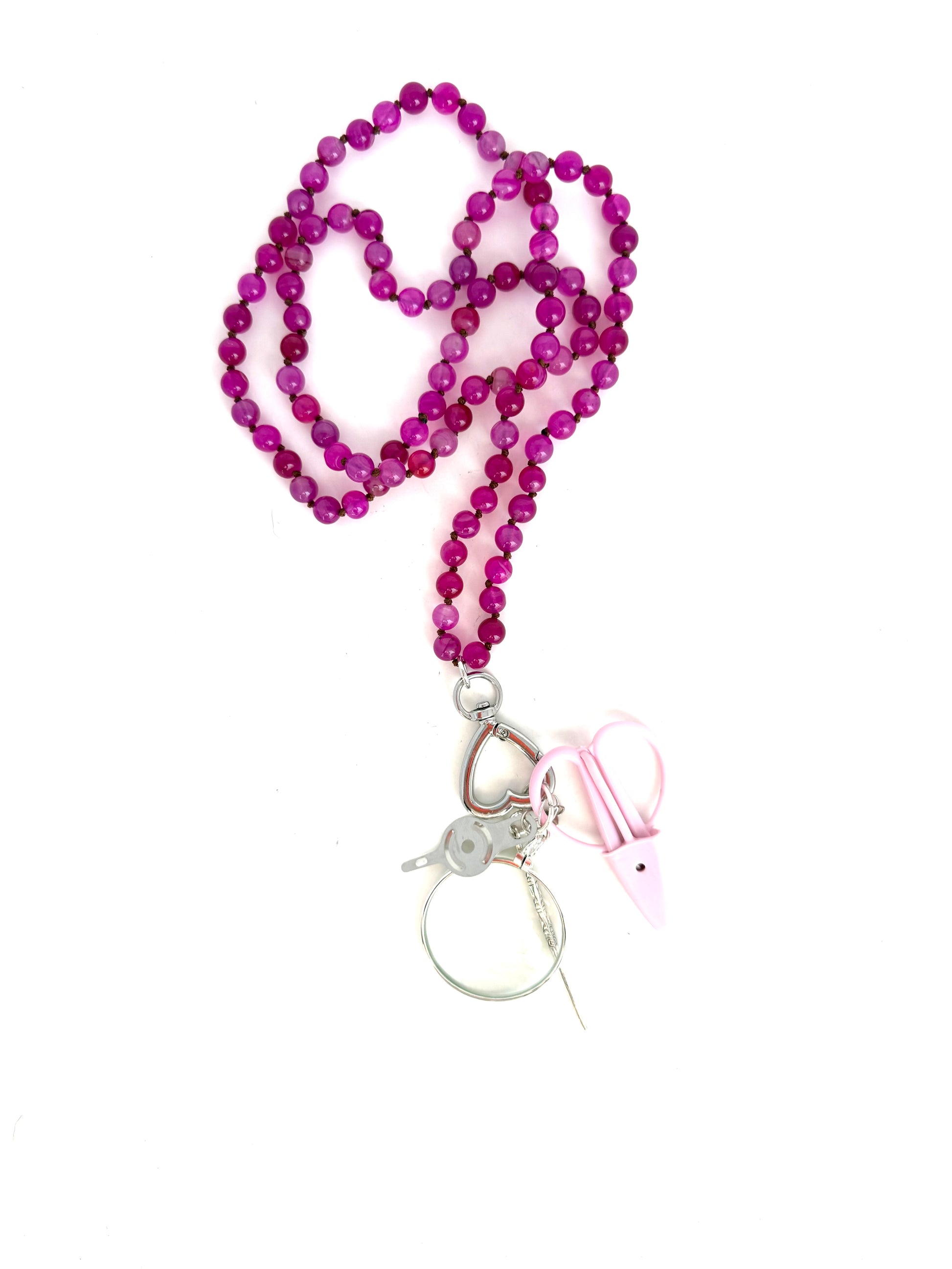 Gemstone Chatelaine - Peonies Pink