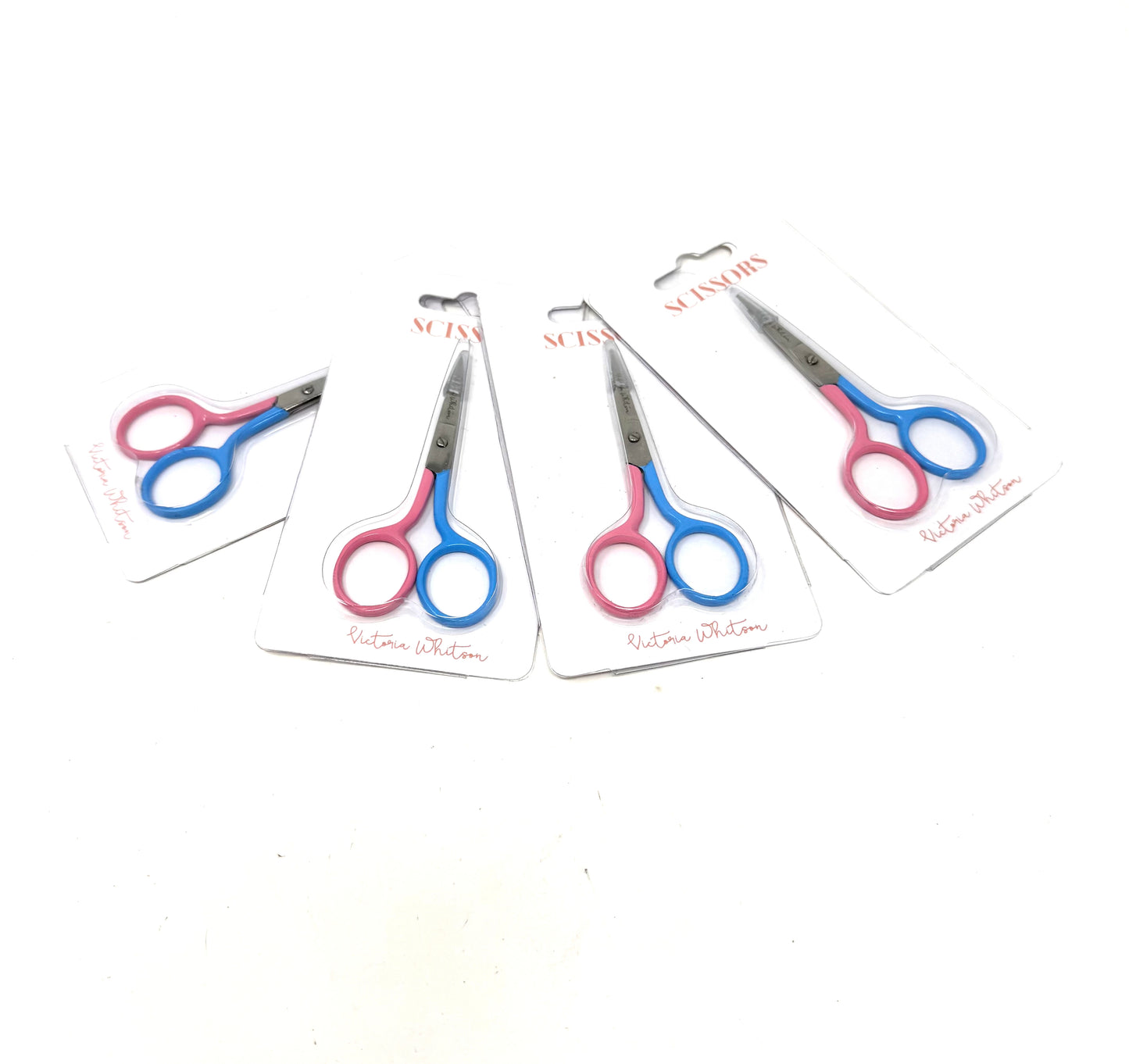 3.5” Striped Scissors in Bahamian Pink & Bimini Blue -Sold in 4 Pieces