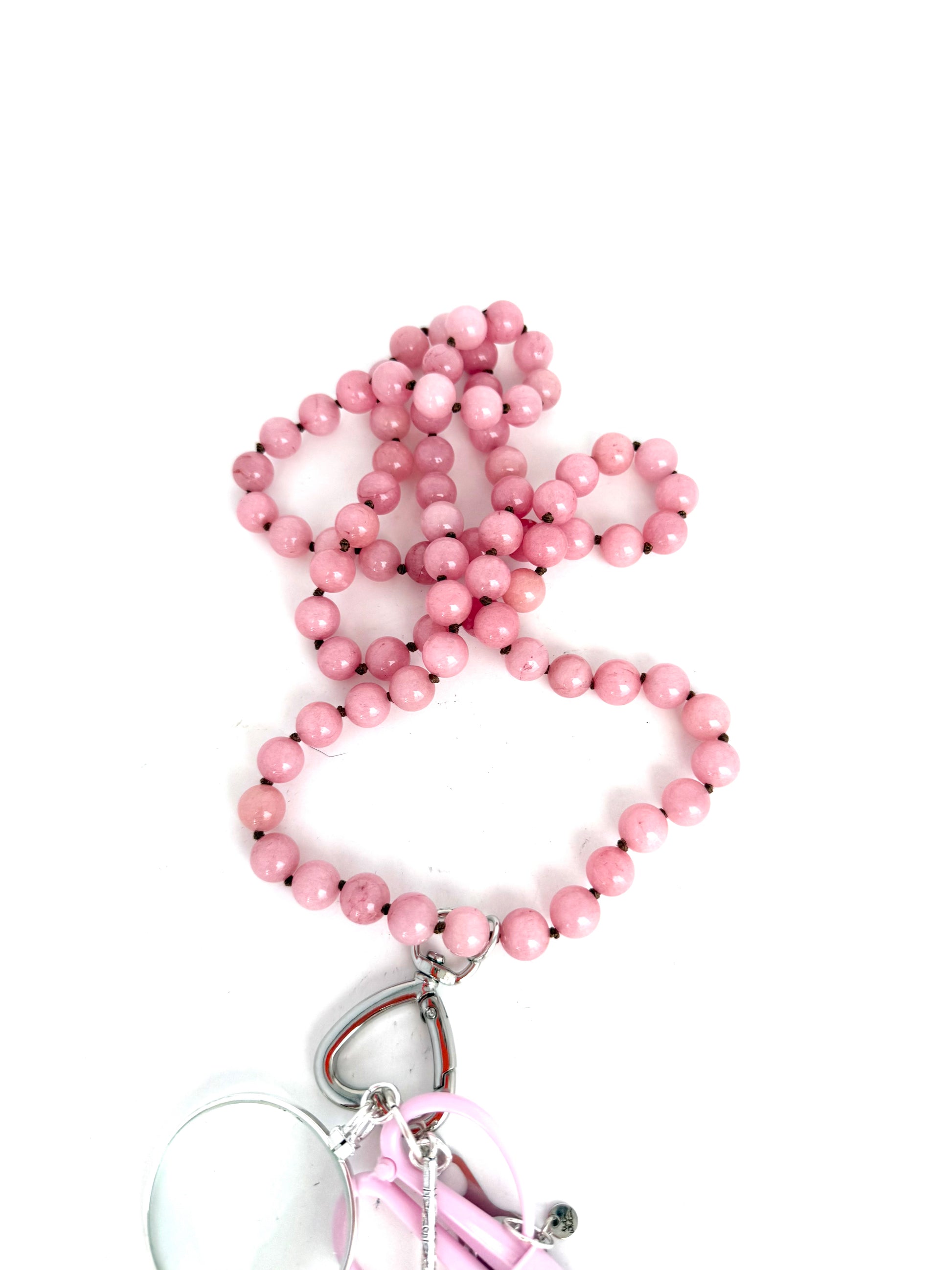 Gemstone Chatelaine - 10mm Pink Jade
