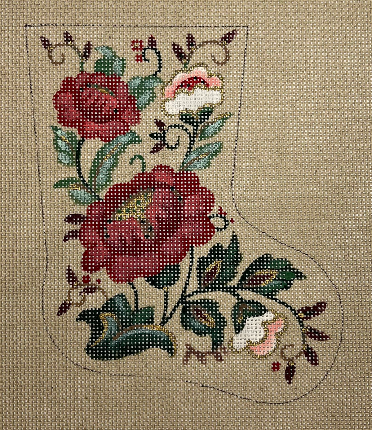 TTAXO215 - Christmas Floral Mini Stocking