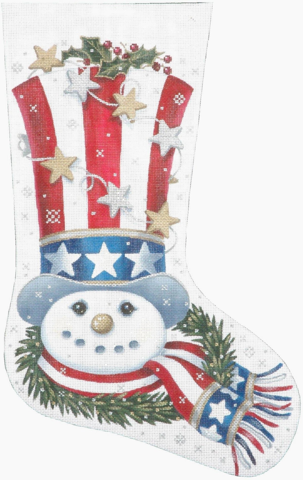 TTAXS358-13 - Patriotic Snowman Stocking