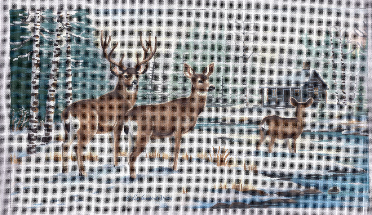 LGDP512-13 - Winter Riverbed Deer