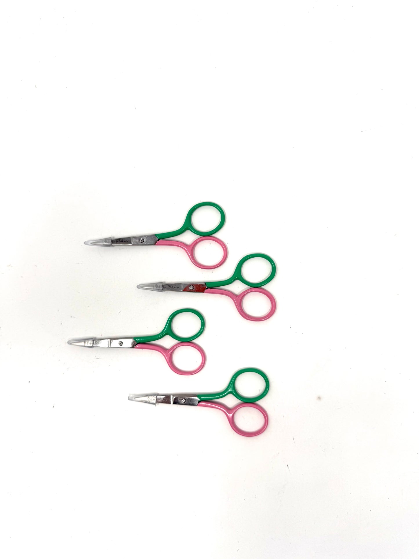 3.5” Striped Scissors in Bahamian Pink & Preppy Green -Sold in 4 Pieces