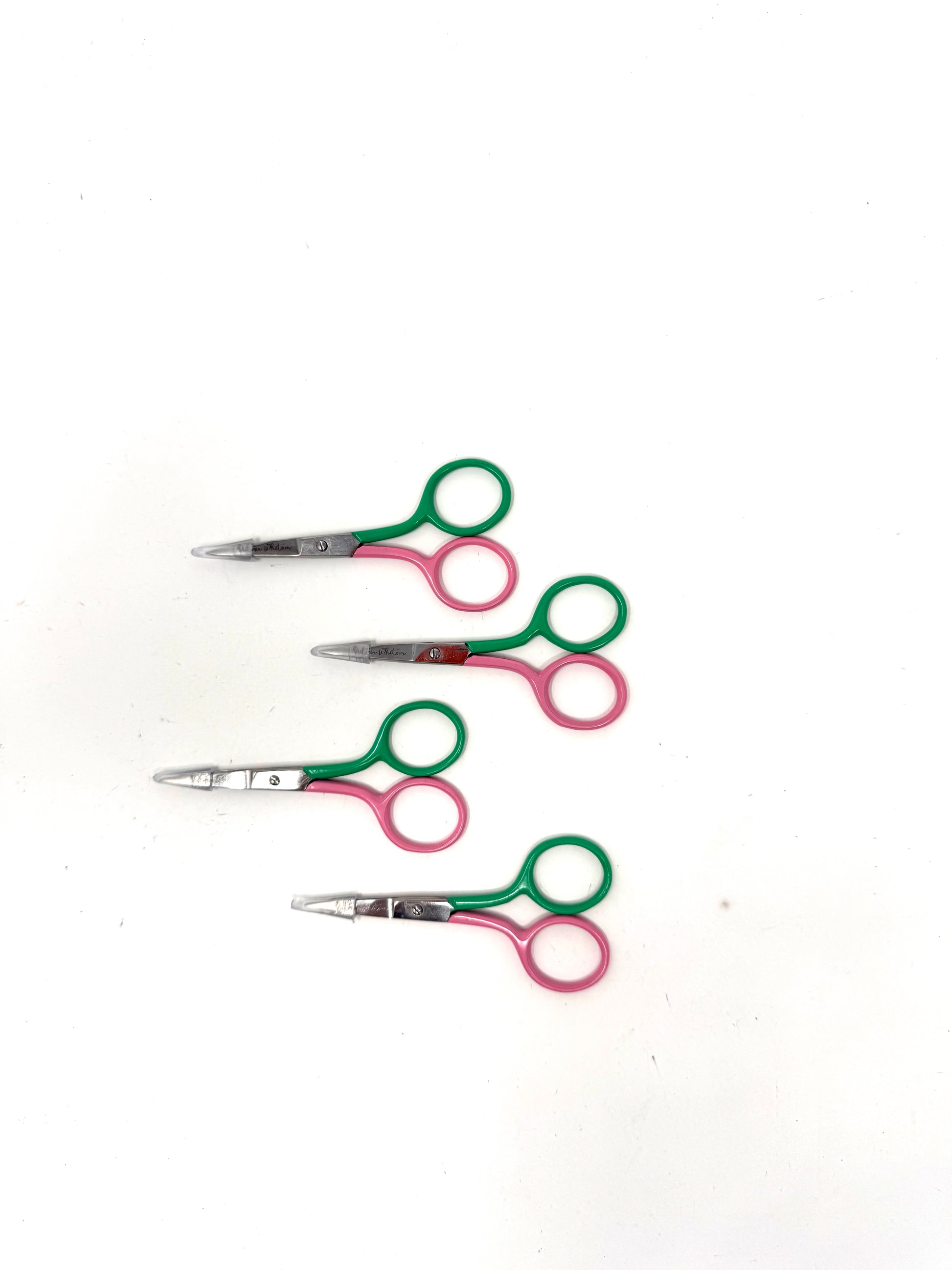 3.5” Striped Scissors in Bahamian Pink & Preppy Green -Sold in 4 Pieces