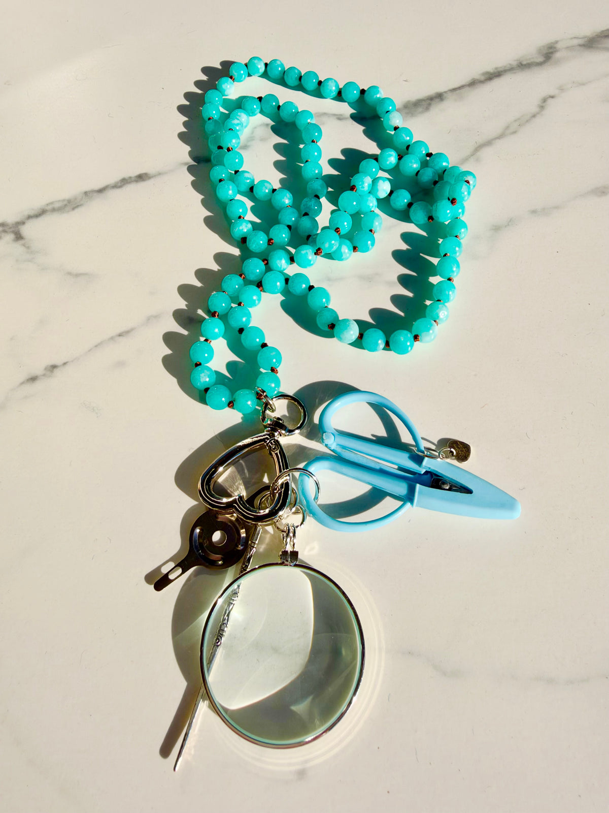 Gemstone Chatelaine - Aquamarine Jade
