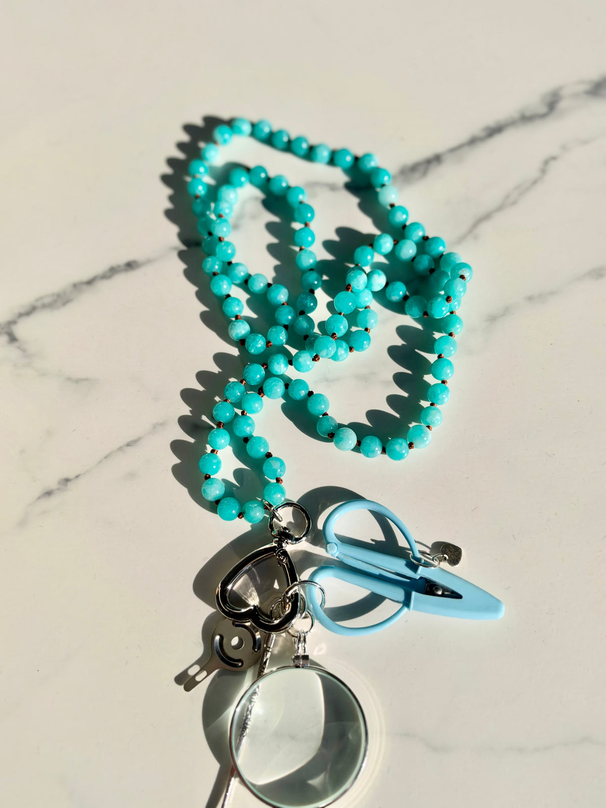Gemstone Chatelaine - Aquamarine Jade